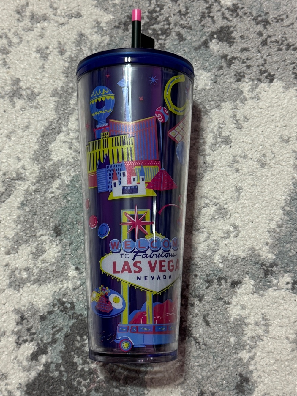 Party cup/tumbler with straw and flag